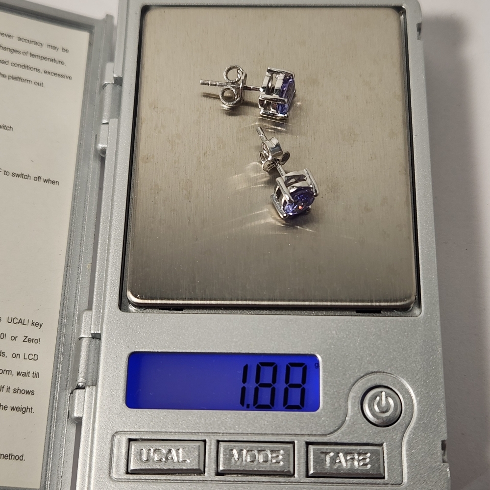 NIB VTG NATURAL Kutamani Tanzanite 925 Stud Earrings - Picture 13 of 14